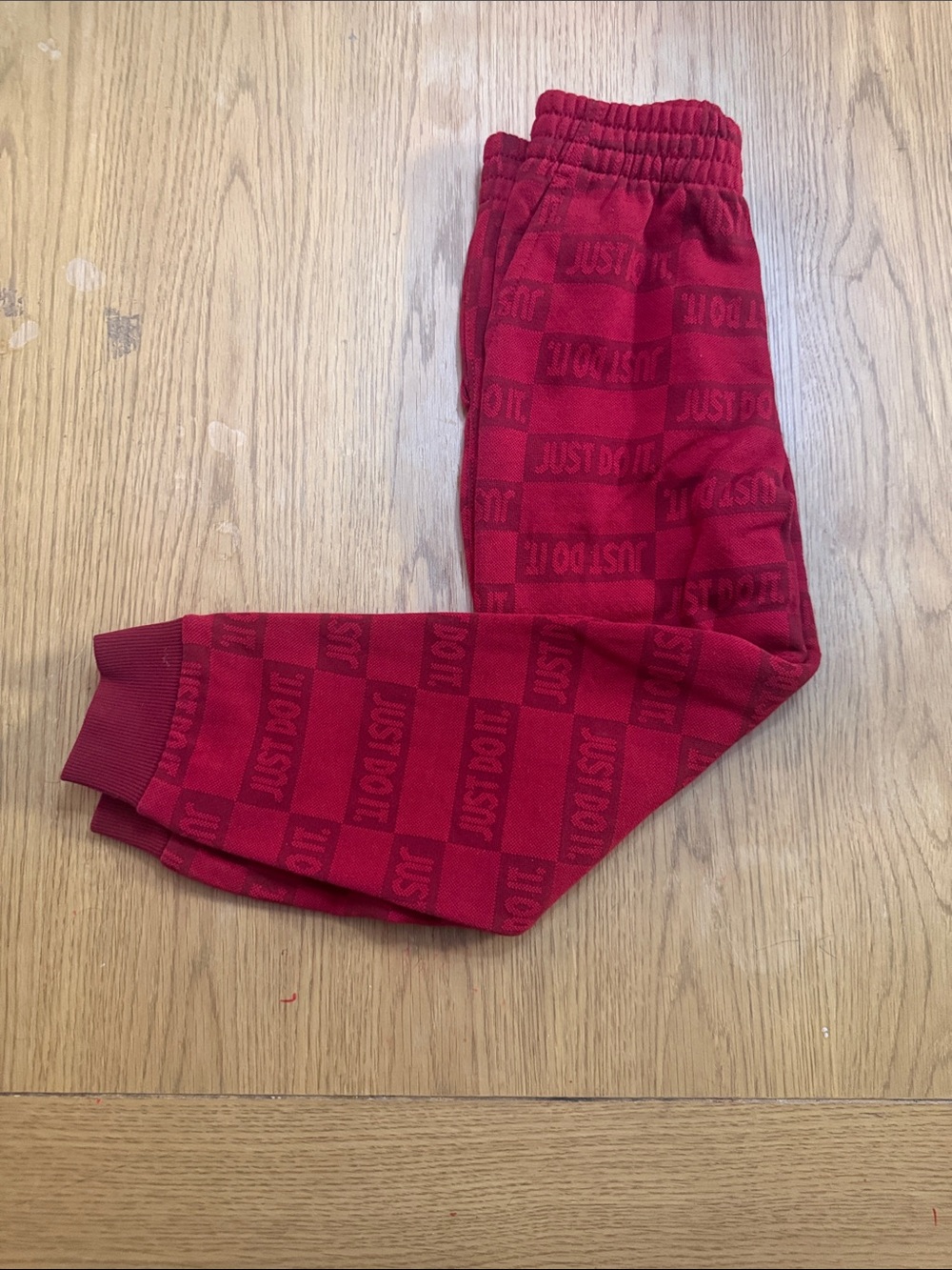 Nike Kids Red 'Just Do It' Checker Joggers